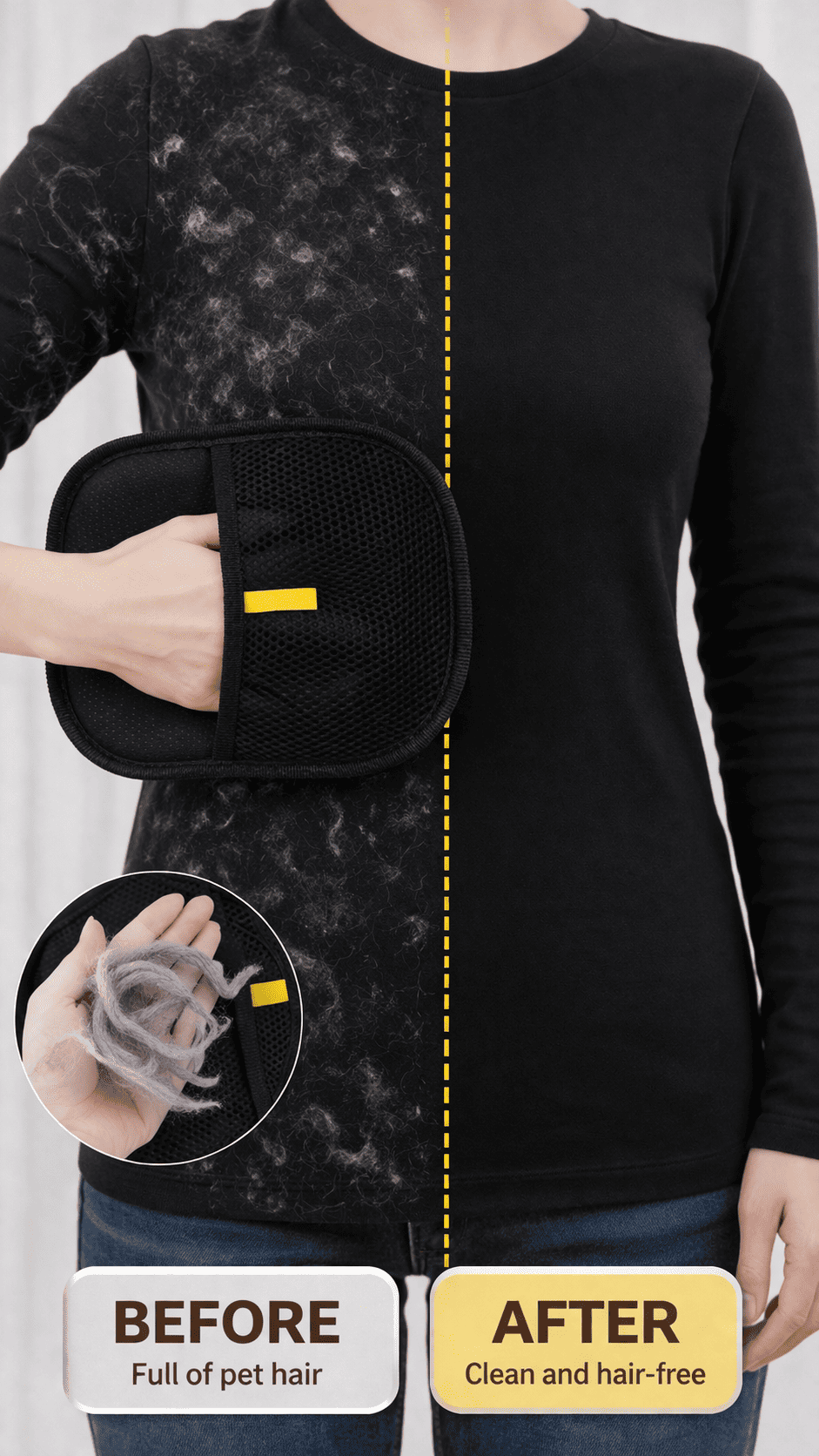 Pet hair removal glove