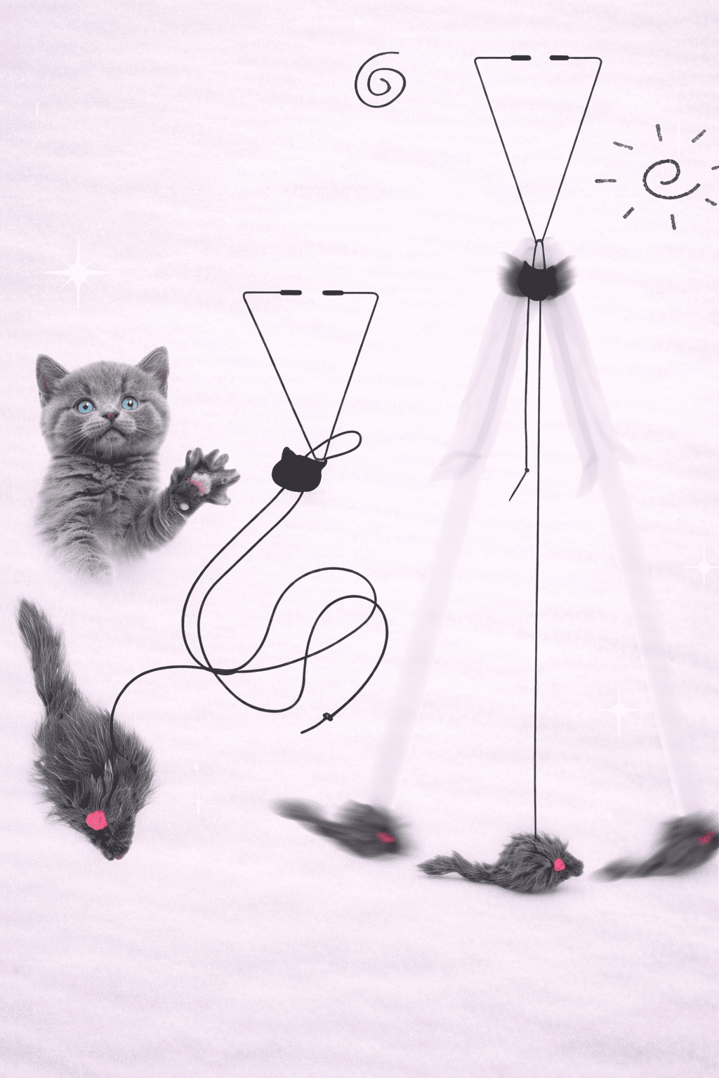 Door hanging cat toy