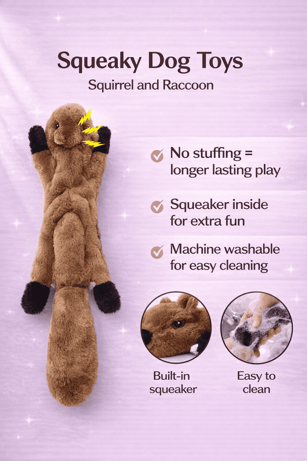 Dog plush squeaky toy (48cm)