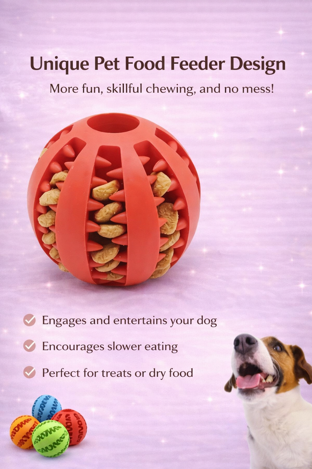 Interactive dog treat ball