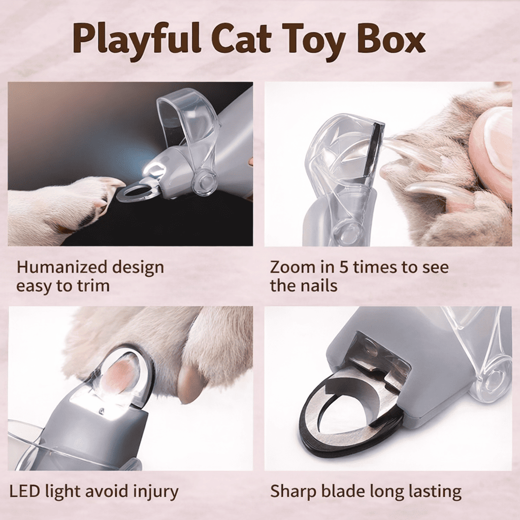 Pet nail clipper scissors with LED light